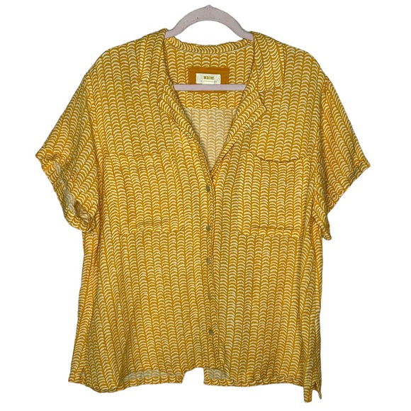 Anthropologie Maeve Classic Surf Shirt In Yellow XL - Picture 4 of 14